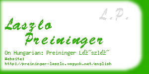 laszlo preininger business card